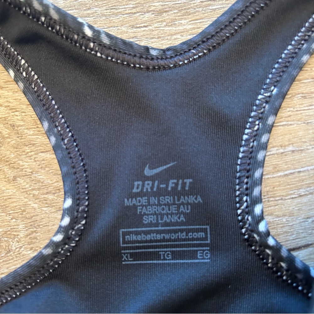 NIKE Womens Athletic Sports Bra Size XL Racerback Black White Pullover Style - Picture 4 of 7